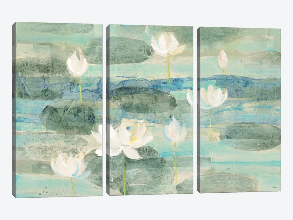 Bright Water Lilies by Albena Hristova 3-piece Canvas Art