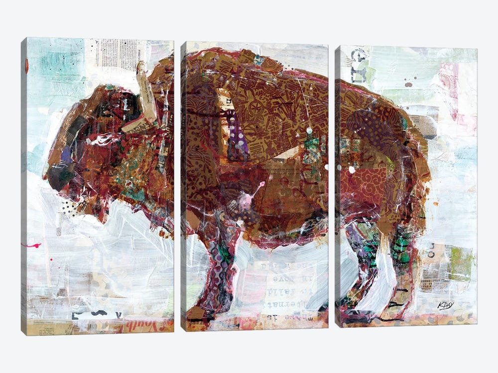 El Buffalo by Kellie Day 3-piece Canvas Wall Art