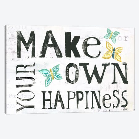 Make Your Own Happiness Canvas Print #WAC6459} by Kellie Day Canvas Print