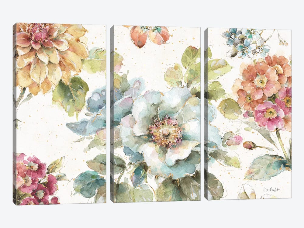 Country Bloom I by Lisa Audit 3-piece Art Print