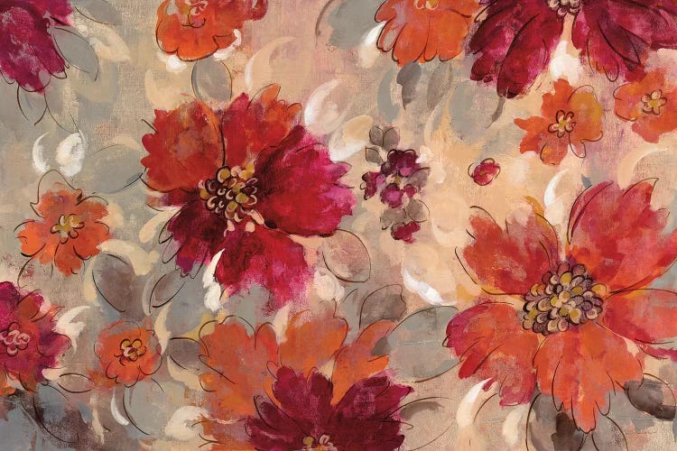 Magenta And Coral Floral by Silvia Vassileva wall art