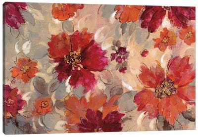 Magenta And Coral Floral Canvas Art Print - Silvia Vassileva