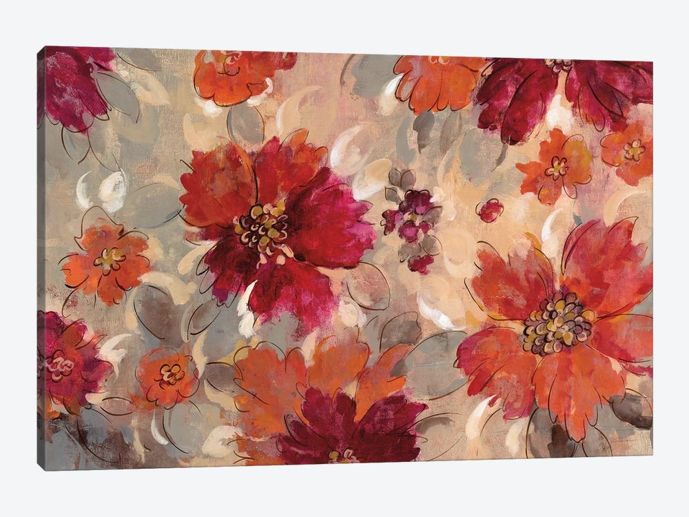 Magenta And Coral Floral by Silvia Vassileva 1-piece Canvas Artwork
