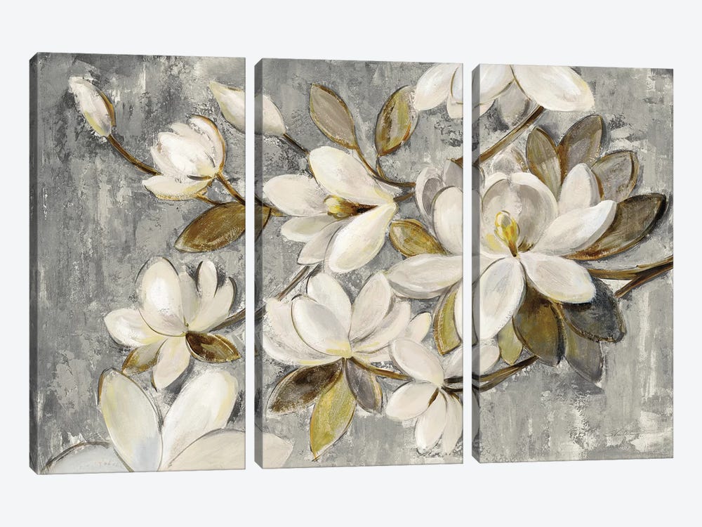 Magnolia Simplicity by Silvia Vassileva 3-piece Canvas Art Print