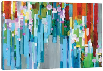 Rainbow Of Stripes In Zoom Canvas Art Print - Danhui Nai