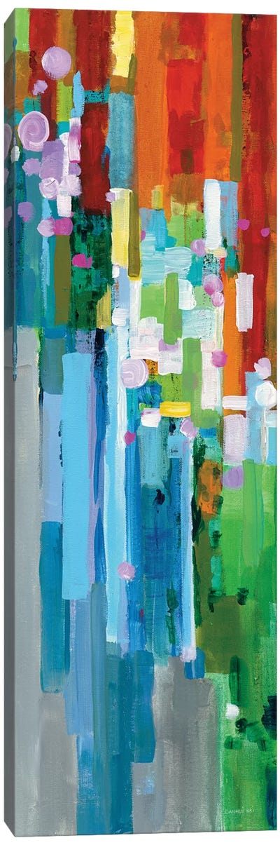 Rainbow Of Stripes Panel II Canvas Art Print - Linear Abstract Art