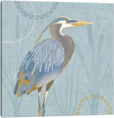 By The Shore II Canvas Art Print - Heron Art