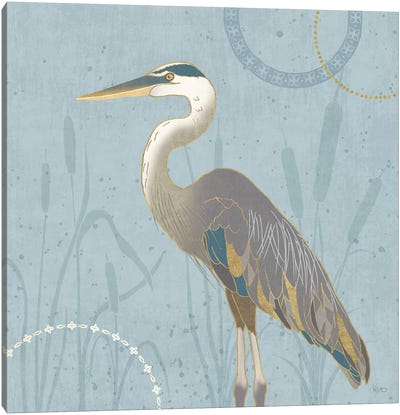 By The Shore III Canvas Art Print - Heron Art