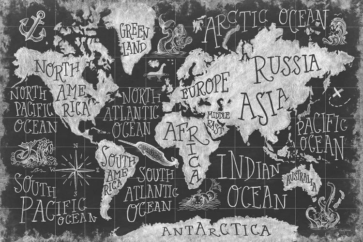 Mythical Map I by Mary Urban wall art