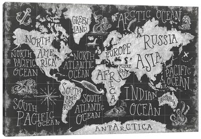 Mythical Map I Canvas Art Print - World Map Art