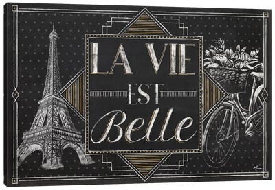 Vive Paris II Canvas Art Print - Paris Typography