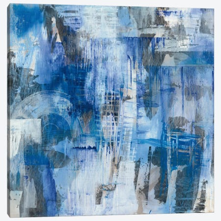 Industrial Blue Canvas Print #WAC6927} by Melissa Averinos Canvas Artwork