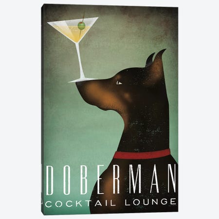 Doberman Cocktail Lounge Canvas Print #WAC6984} by Ryan Fowler Canvas Art