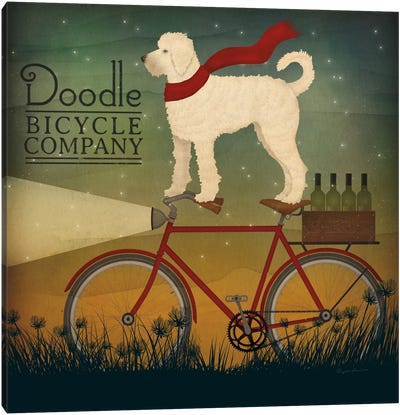 Doodle Bicycle Company Canvas Art Print - Labradoodle Art