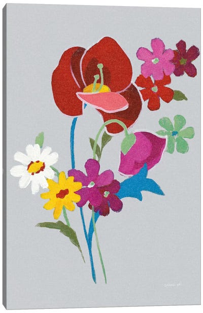 Alpine Bouquet II On Gray Canvas Art Print - Danhui Nai