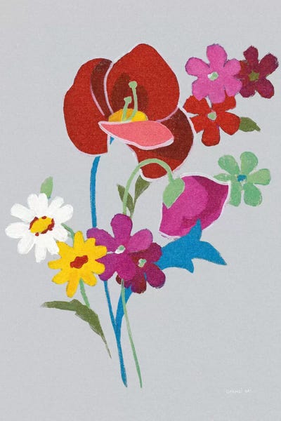 Danhui Nai: Alpine Bouquet II On Gray by Danhui Nai