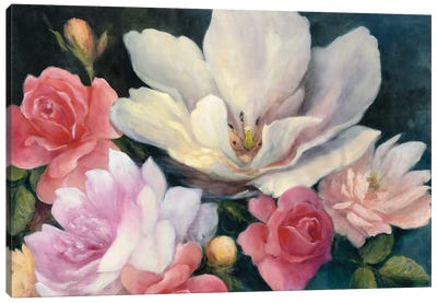 Flemish Fantasy Rose Canvas Art Print - Shabby Chic Décor