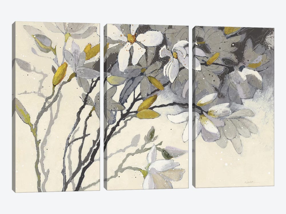 Magnolias by Shirley Novak 3-piece Art Print