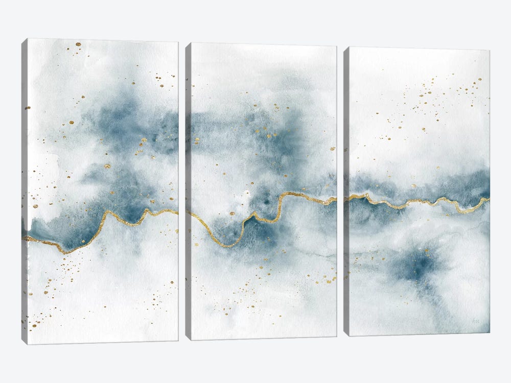 Golden Flow by Laura Marshall 3-piece Canvas Print