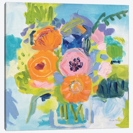 Summer Bouquet Canvas Print #WAC7146} by Farida Zaman Art Print