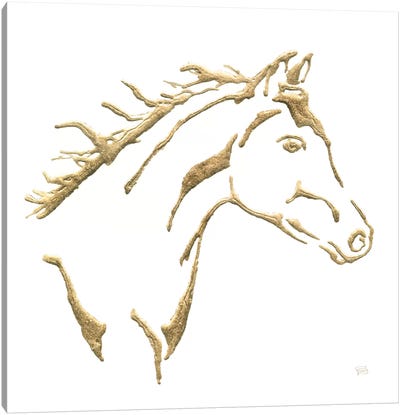 Gilded Filly On White Canvas Art Print