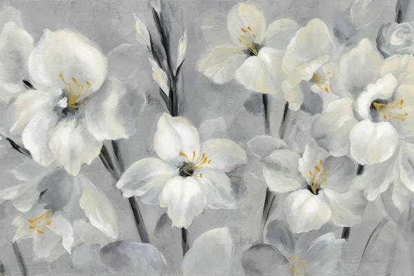 Silvia Vassileva: Flowers On Gray by Silvia Vassileva