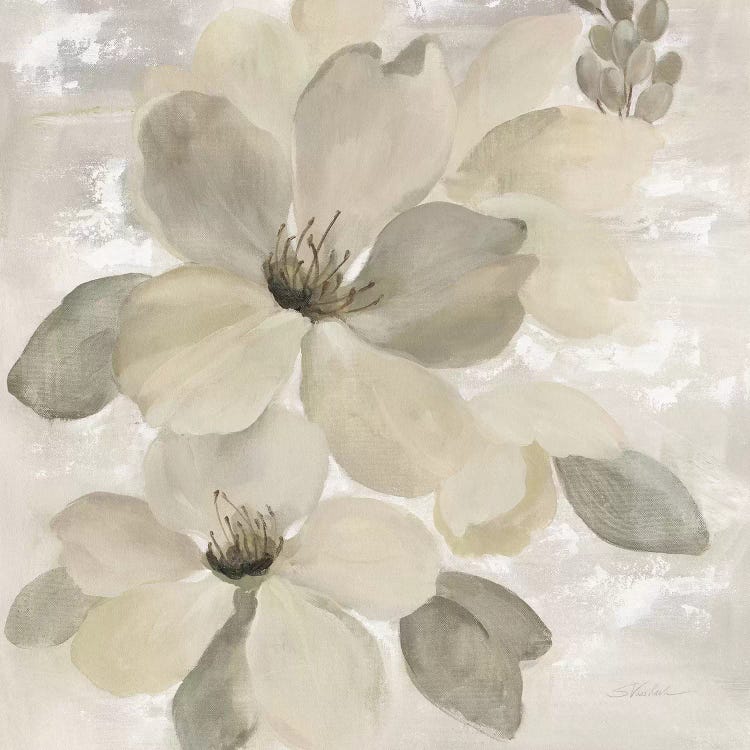 White On White Floral II by Silvia Vassileva wall art