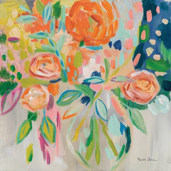 Bouquets: Summer Orange Floral by Farida Zaman