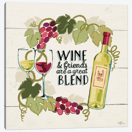 Wine And Friends V Canvas Print #WAC7402} by Janelle Penner Canvas Art Print