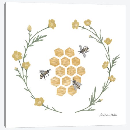 Happy To Bee Home III Canvas Print #WAC7446} by Sara Zieve Miller Canvas Wall Art