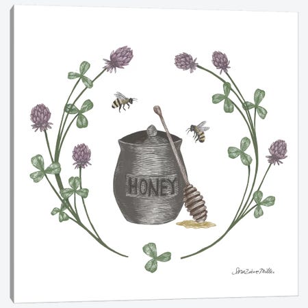Happy To Bee Home IV Canvas Print #WAC7447} by Sara Zieve Miller Canvas Wall Art