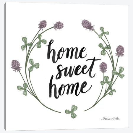Happy To Bee Home Words I Canvas Print #WAC7448} by Sara Zieve Miller Art Print
