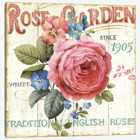 Rose Garden I Canvas Print #WAC745} by Lisa Audit Canvas Wall Art