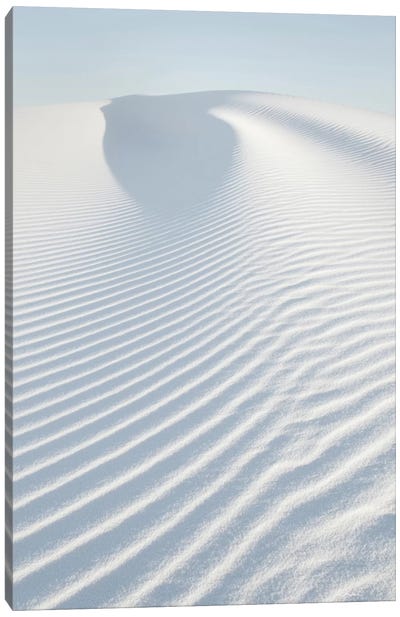 White Sands II, No Border Canvas Art Print - Gray & White Art