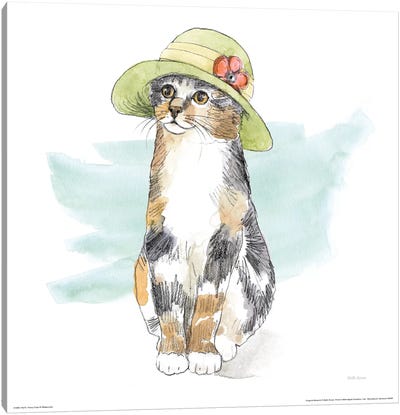 Fancy Cats Watercolor III Canvas Art Print