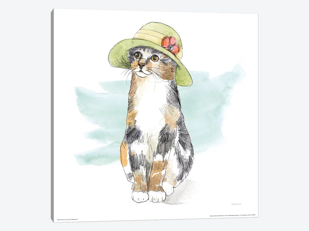 Fancy Cats Watercolor III by Beth Grove 1-piece Canvas Artwork