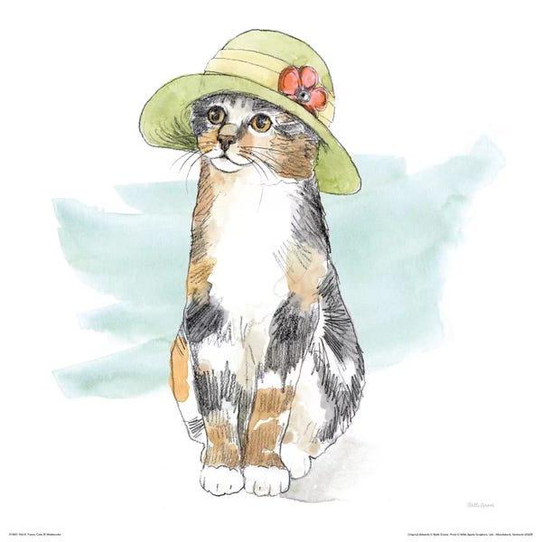 Calico Cats: Fancy Cats Watercolor III by Beth Grove