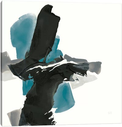 Black And Teal IV Canvas Art Print - Color Palettes