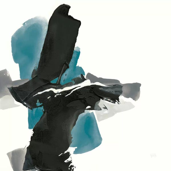 Chris Paschke: Black And Teal IV by Chris Paschke