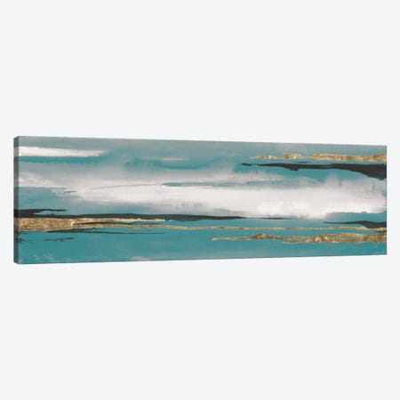 Gilded Storm Teal Grey I Canvas Print #WAC7578} by Chris Paschke Art Print