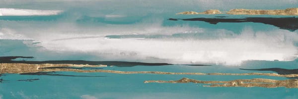 Chris Paschke: Gilded Storm Teal Grey I by Chris Paschke