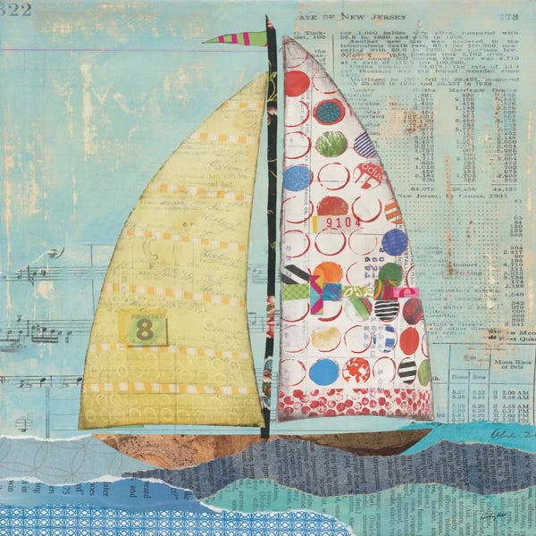 Kids Nautical Art: At The Regatta Sail I by Courtney Prahl