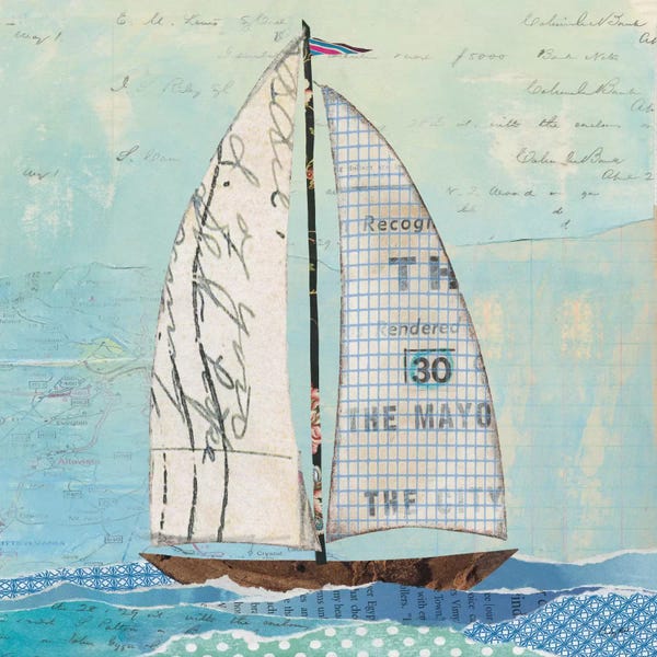 Kids Nautical Art: At The Regatta Sail II by Courtney Prahl