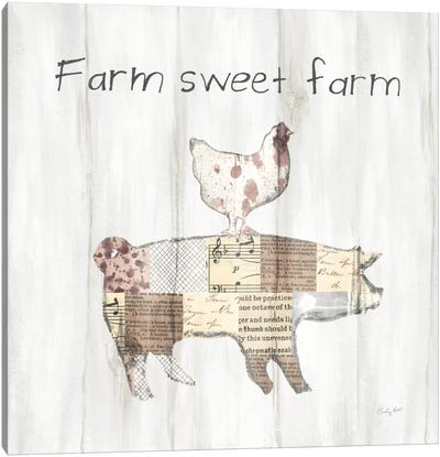 Farm Family VII Canvas Art Print - Pig Art