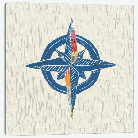 Nautical Collage On Linen I Canvas Print #WAC7621} by Courtney Prahl Canvas Print