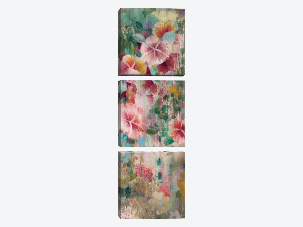 Flower Shower III by Danhui Nai 3-piece Canvas Print