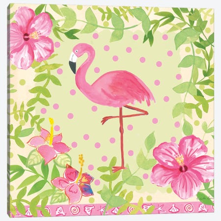 Flamingo Dance I Canvas Print #WAC7701} by Farida Zaman Canvas Wall Art