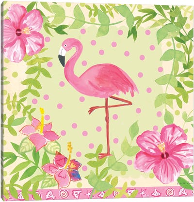 Flamingo Dance I Canvas Art Print - Farida Zaman