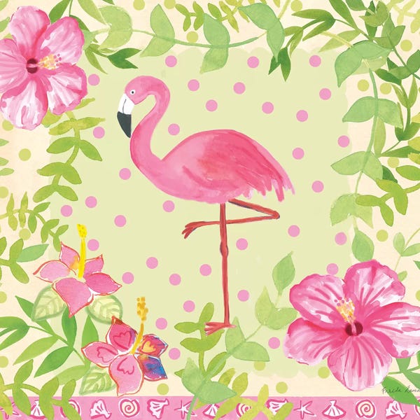 Flamingos: Flamingo Dance I by Farida Zaman