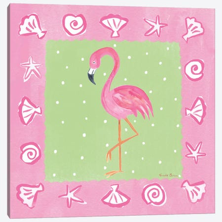 Flamingo Dance II Canvas Print #WAC7702} by Farida Zaman Canvas Artwork